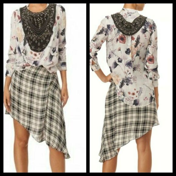 Haute Hippie Silk Asymmetrical Skirt 4 NWT - Picture 1 of 8